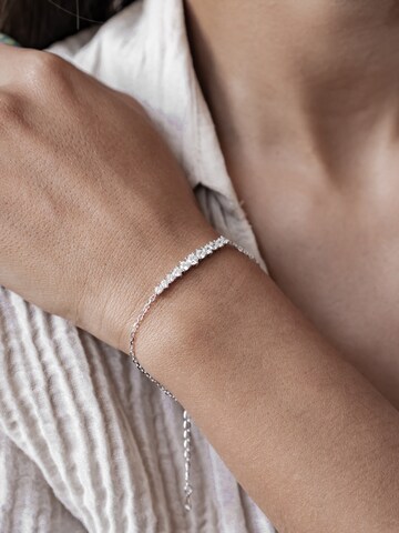 Hey Happiness Armband 'Tennis Glow' in Silber