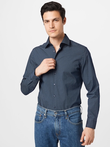 SEIDENSTICKER - Slim Fit Camisa clássica em azul: frente