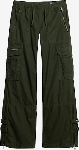 Superdry Wide leg Cargo Pants in Green: front