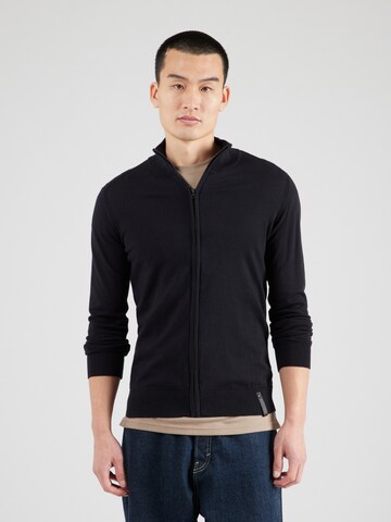 INDICODE JEANS Strickjacke 'Chancellor' in Schwarz: Vorderseite