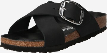 BIRKENSTOCK Pantolette 'SIENA Big Buckle' in Schwarz: predná strana