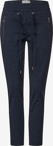 STREET ONE Regular Broek 'Bonny Leo Jacquard' in Blauw: voorkant