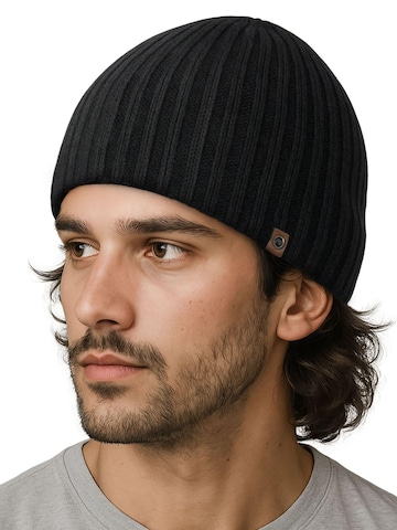 Neverless Beanie '2383' in Black: front