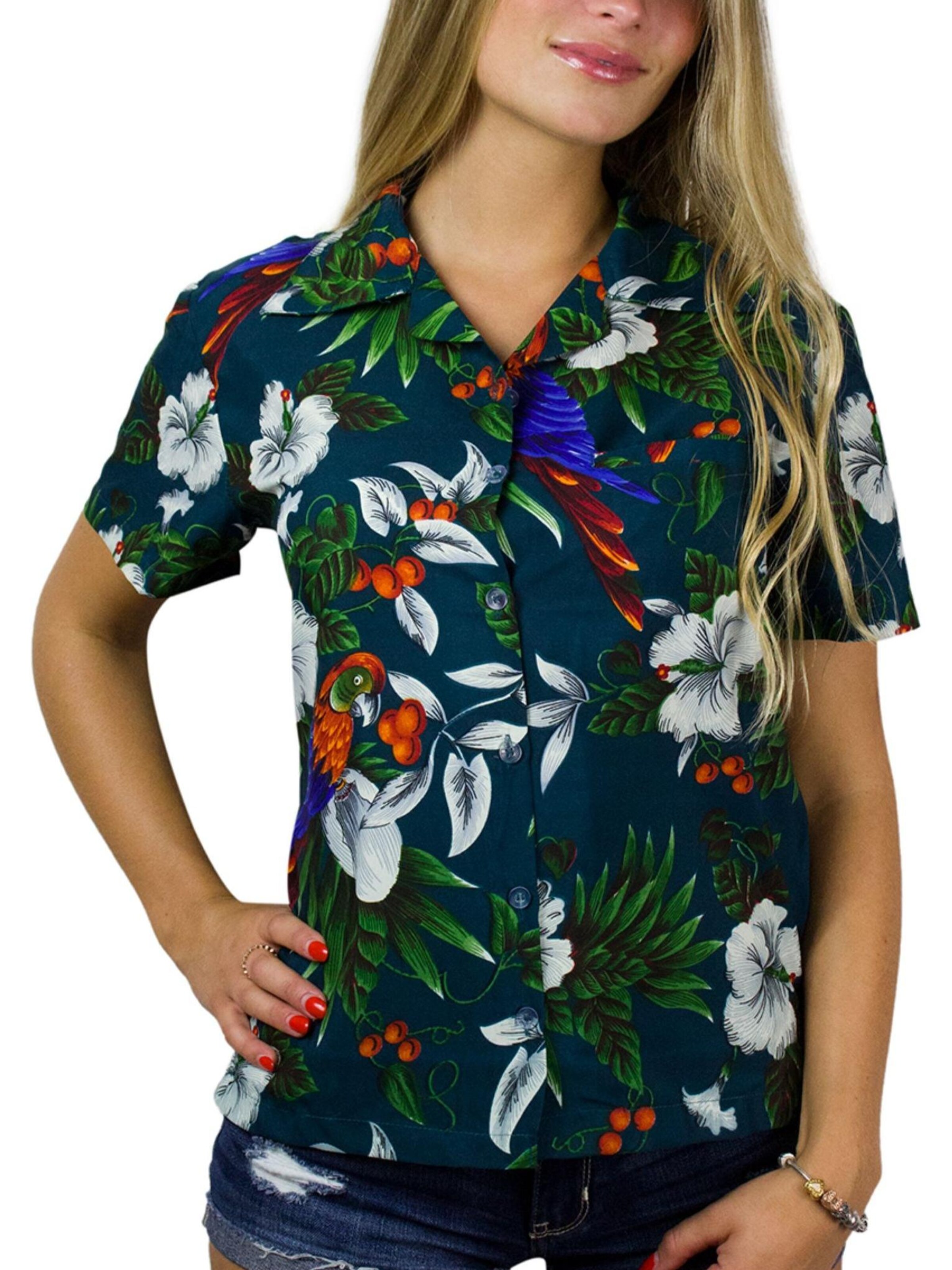 King Kameha Blouse 'Cherryparrot' in Green