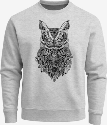 Neverless Sweatshirt 'Boho Owl' in Grau: Vorderseite