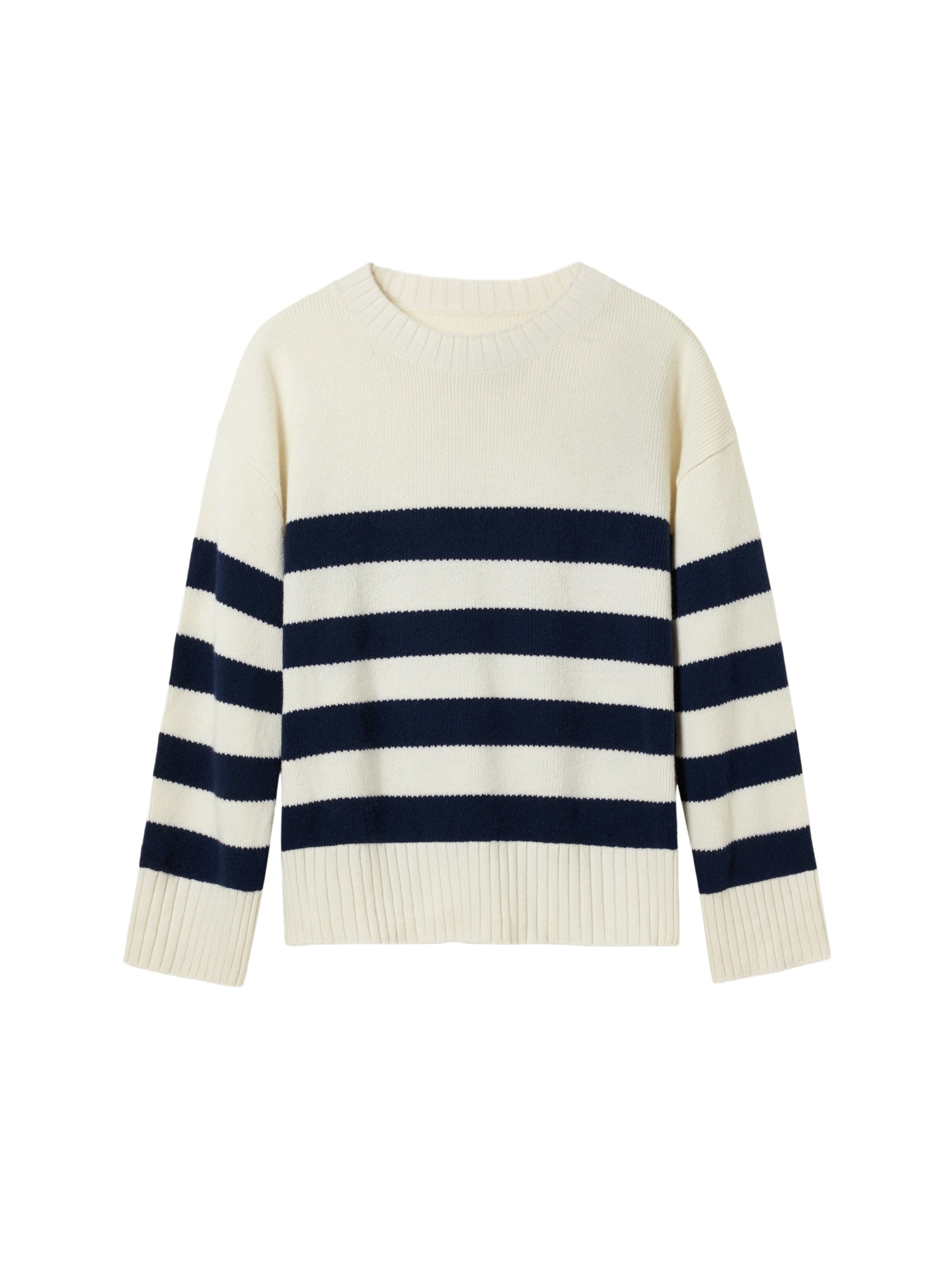 Lilysilk Pullover 'Wolle-Kaschmir Gestreifter Oversize Pullover'‌‌ in Weiß: Vorderseite
