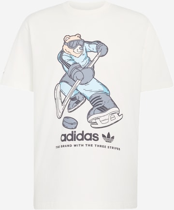 T-Shirt 'Hockey-Bär' ADIDAS ORIGINALS en blanc : devant