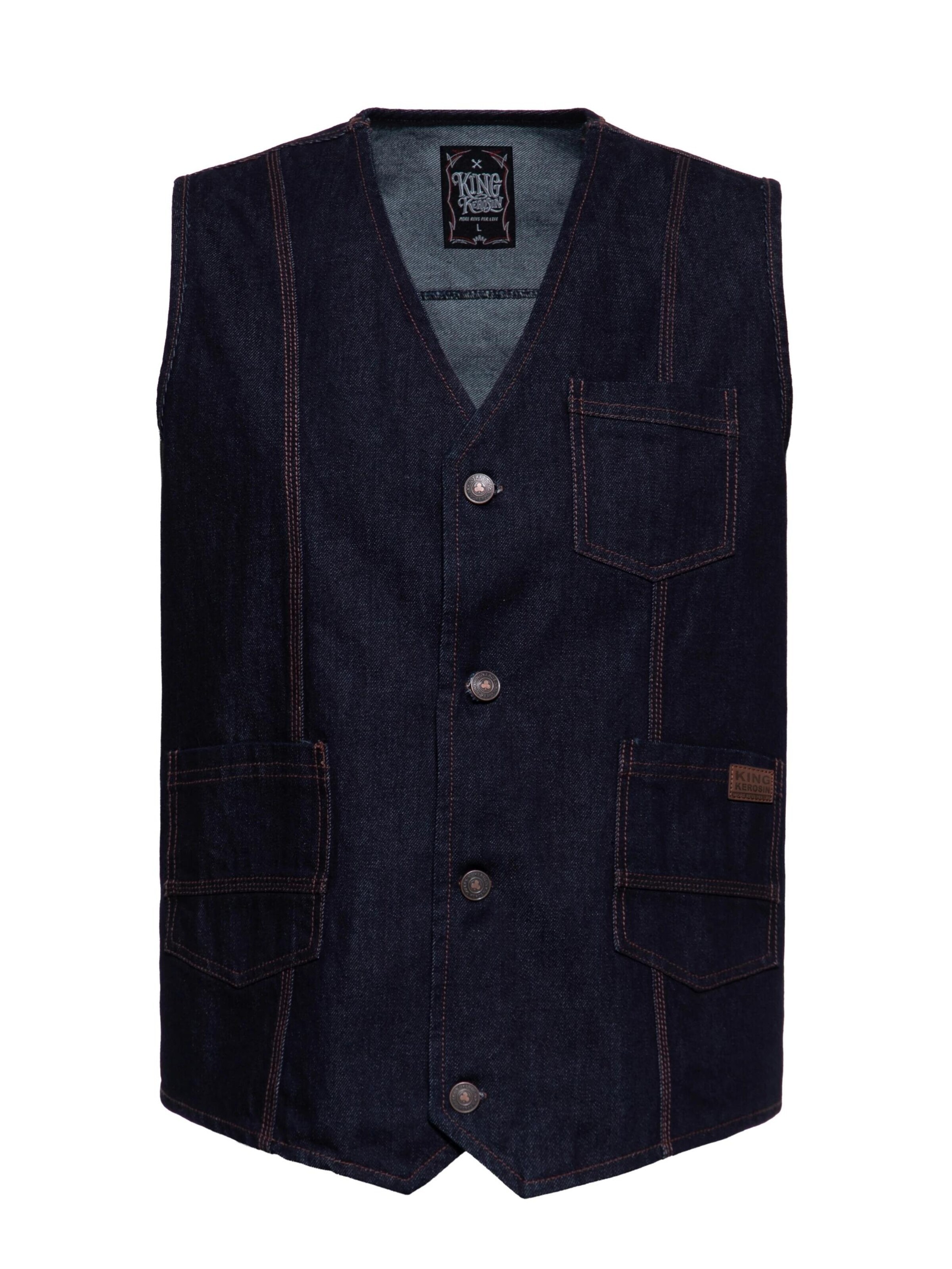 King Kerosin Vest in Blue: front