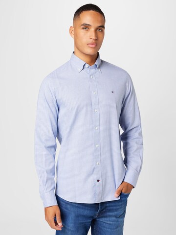 Tommy Hilfiger Tailored Regular fit Overhemd in Blauw: voorkant