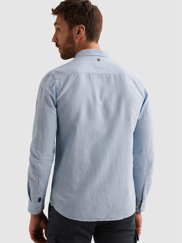PME Legend Regular fit Skjorta 'Shirt in cotton/linen with garment-dye wash' i blå
