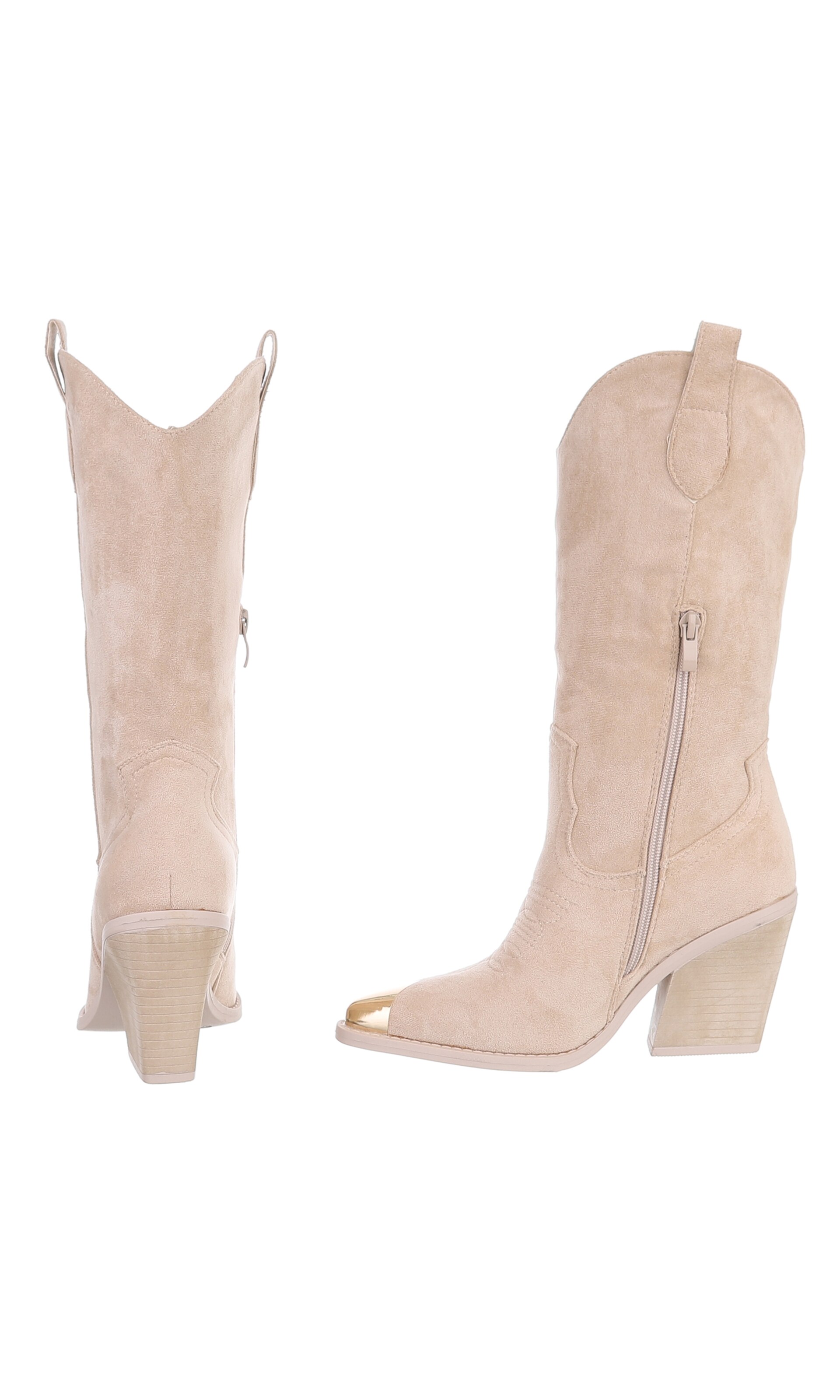 Ital-Design Cowboy Boots in Beige