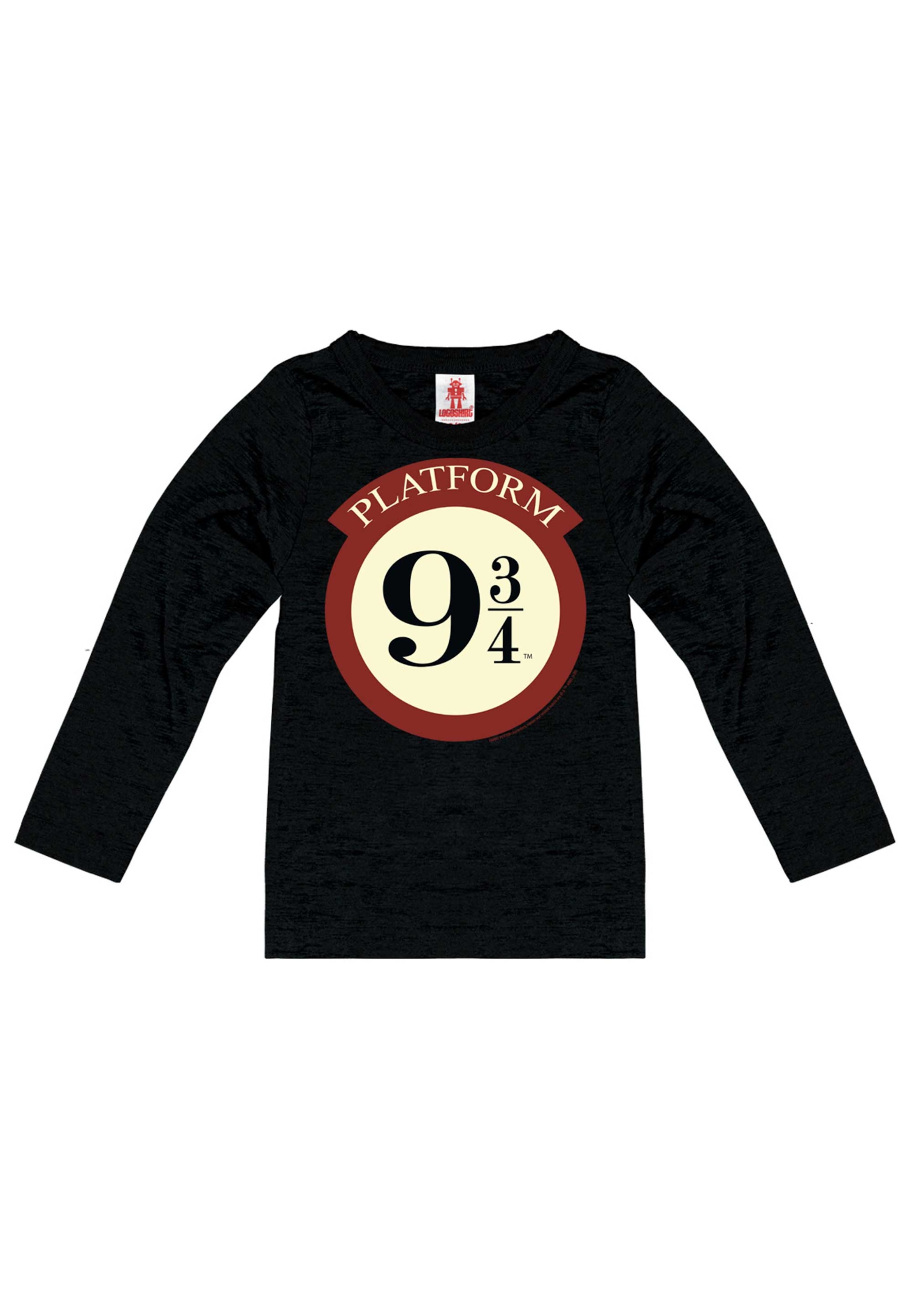 LOGOSHIRT Shirt 'Harry Potter' in Black: front