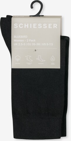 SCHIESSER Freizeitsocken ' Bluebird ' in Schwarz