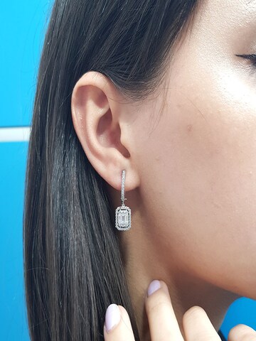 EinStein Diamant Earrings 'Creole' in Silver: front