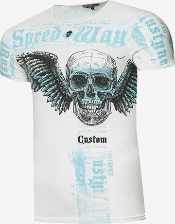 Rusty Neal Shirt 'Flying Skull' in Wit