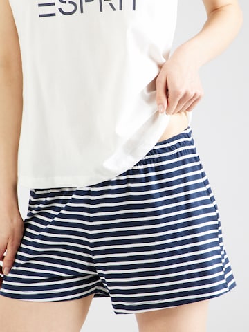 ESPRIT - Pijama de pantalón corto 'Mia' en blanco