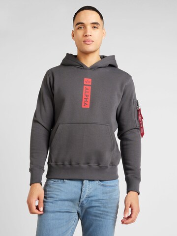 pelēks ALPHA INDUSTRIES Sportisks džemperis: no priekšpuses