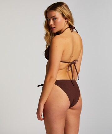 Hunkemöller Triangle Bikini Top 'Lurex' in Brown