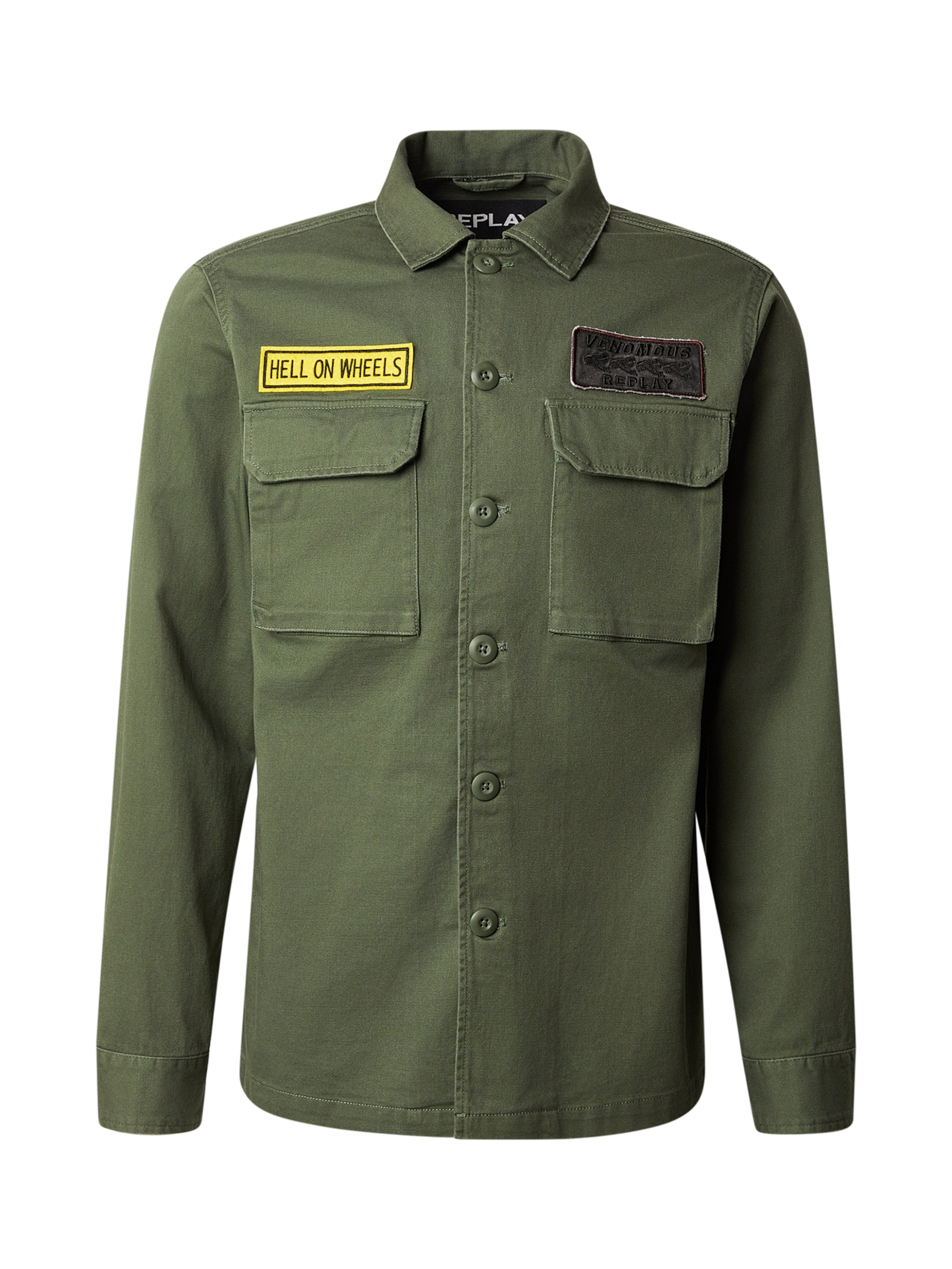 REPLAY Jacke in gelb / tanne / schwarz, Produktansicht