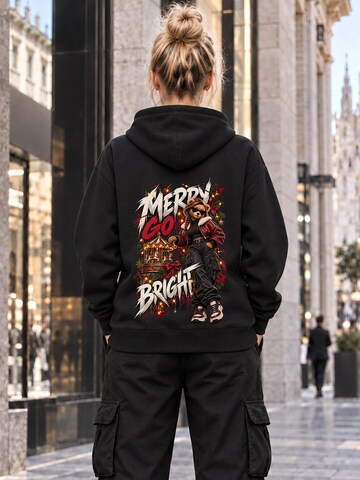 LUNØIR StudioSweater majica 'BOSS Femme Christmas Carousel' - crna boja