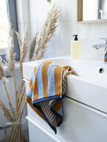 Herzbach home Towel 'Good Vibes' in Brown: front