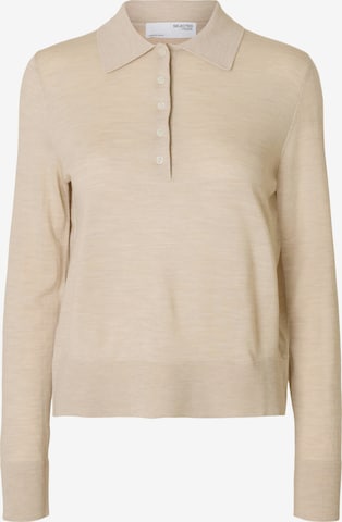 Pull-over 'SLFTHea' SELECTED en beige : devant