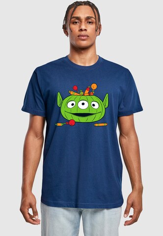 ABSOLUTE CULT Shirt 'Toy Story - Alien Halloween Pumpkin' in Blauw: voorkant