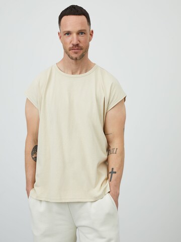 T-Shirt 'Theo' DAN FOX APPAREL en beige : devant