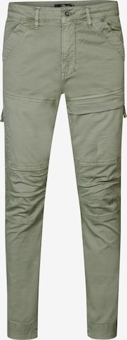 Petrol Industries - Slimfit Pantalón cargo en verde: frente