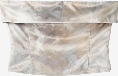 Bershka Top in dunkelbeige / grau / offwhite, Produktansicht