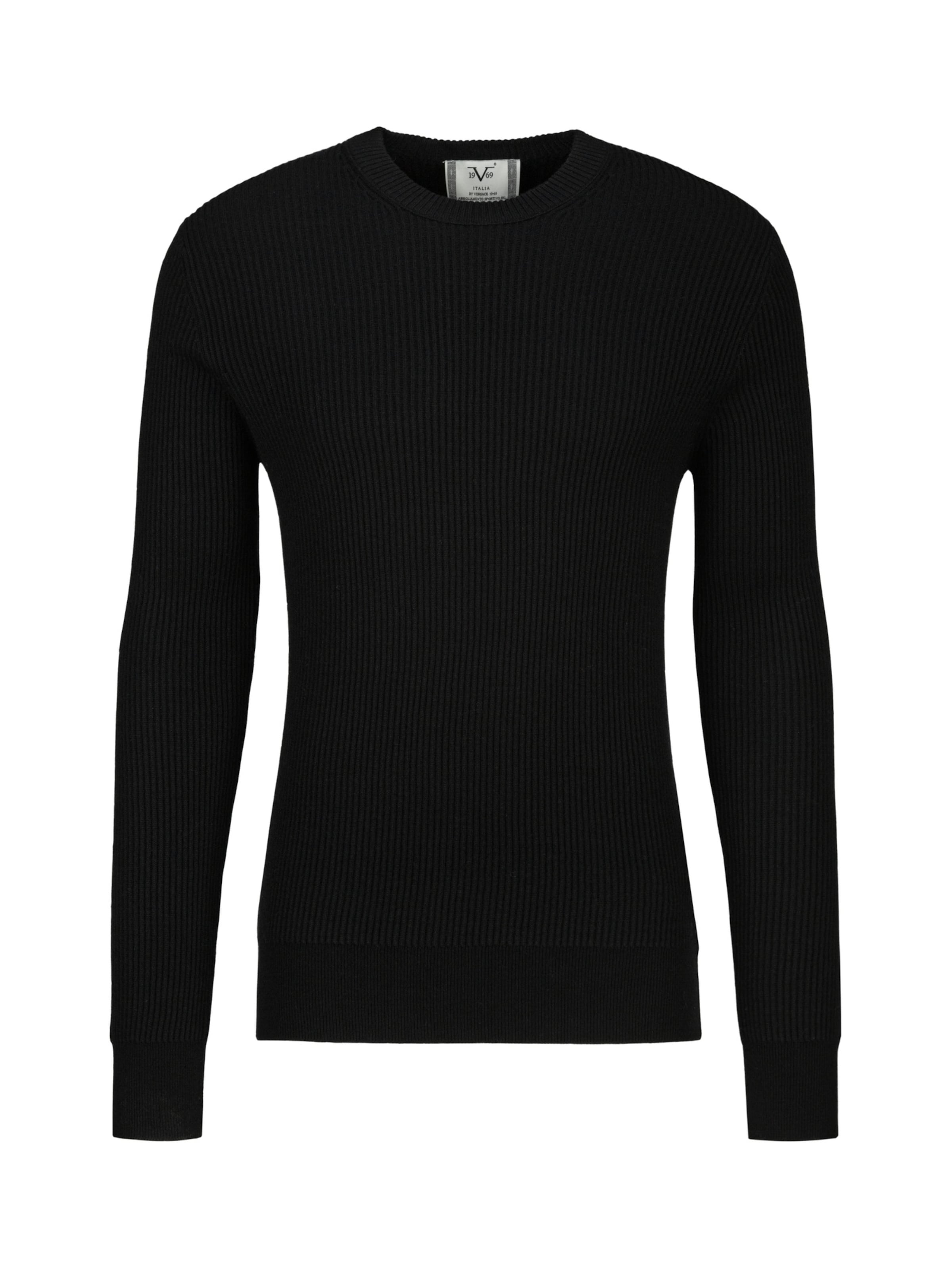 19V69 ITALIA Pullover 'Riziero' in Schwarz: Vorderseite