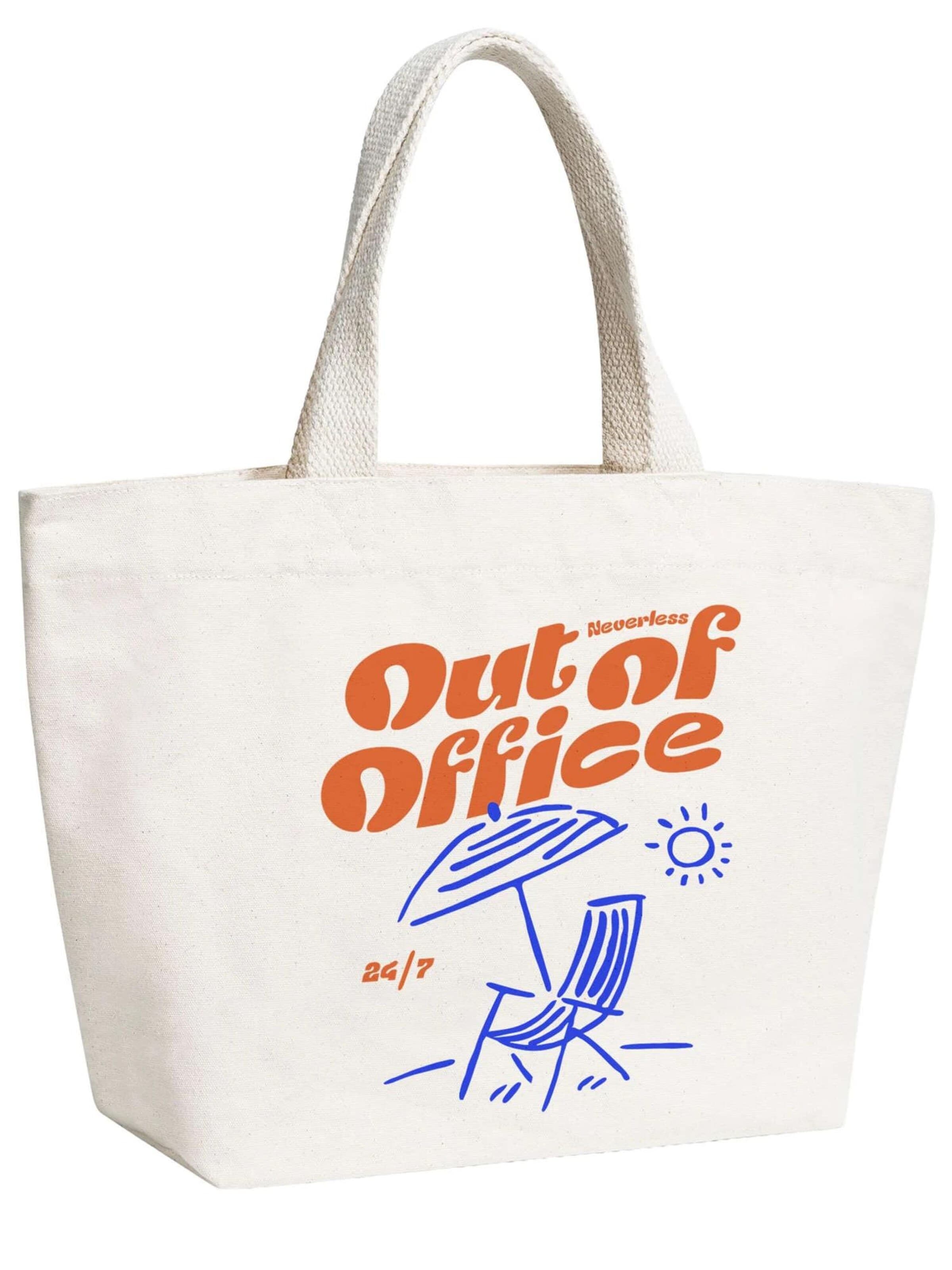 Neverless Strandtasche 'Out of Office'‌‌‌ in Beige: Vorderseite