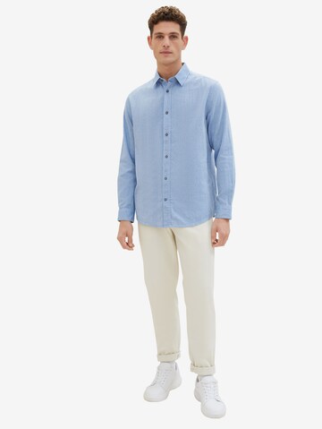 Coupe regular Chemise TOM TAILOR en bleu