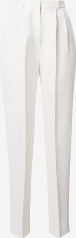 BOSS Tapered Pleat-Front Pants 'Tefike' in White: front