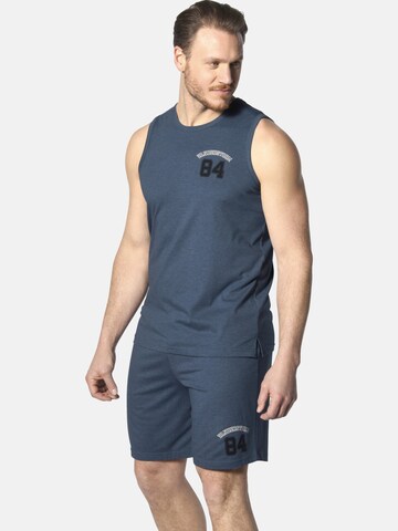 Jan Vanderstorm Pyjama kort 'Landogar' in Blauw: voorkant