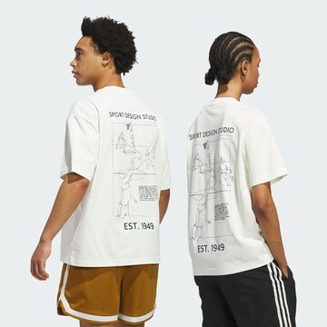 ADIDAS ORIGINALS Тениска в бяло: отпред
