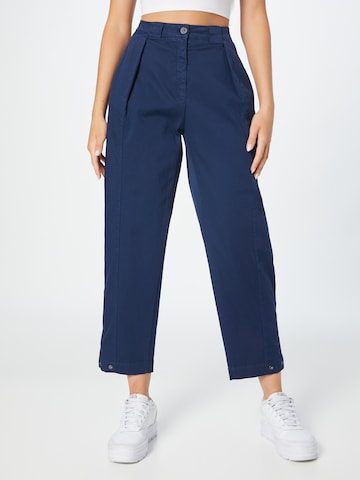 BRAX Tapered Pleat-Front Pants 'MELO' in Blue: front