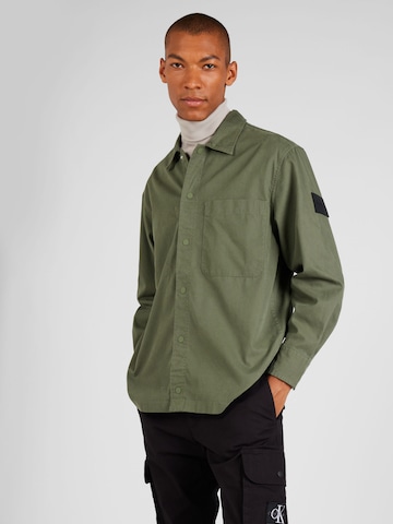 Calvin Klein Jeans Comfort fit Button Up Shirt in Green: front