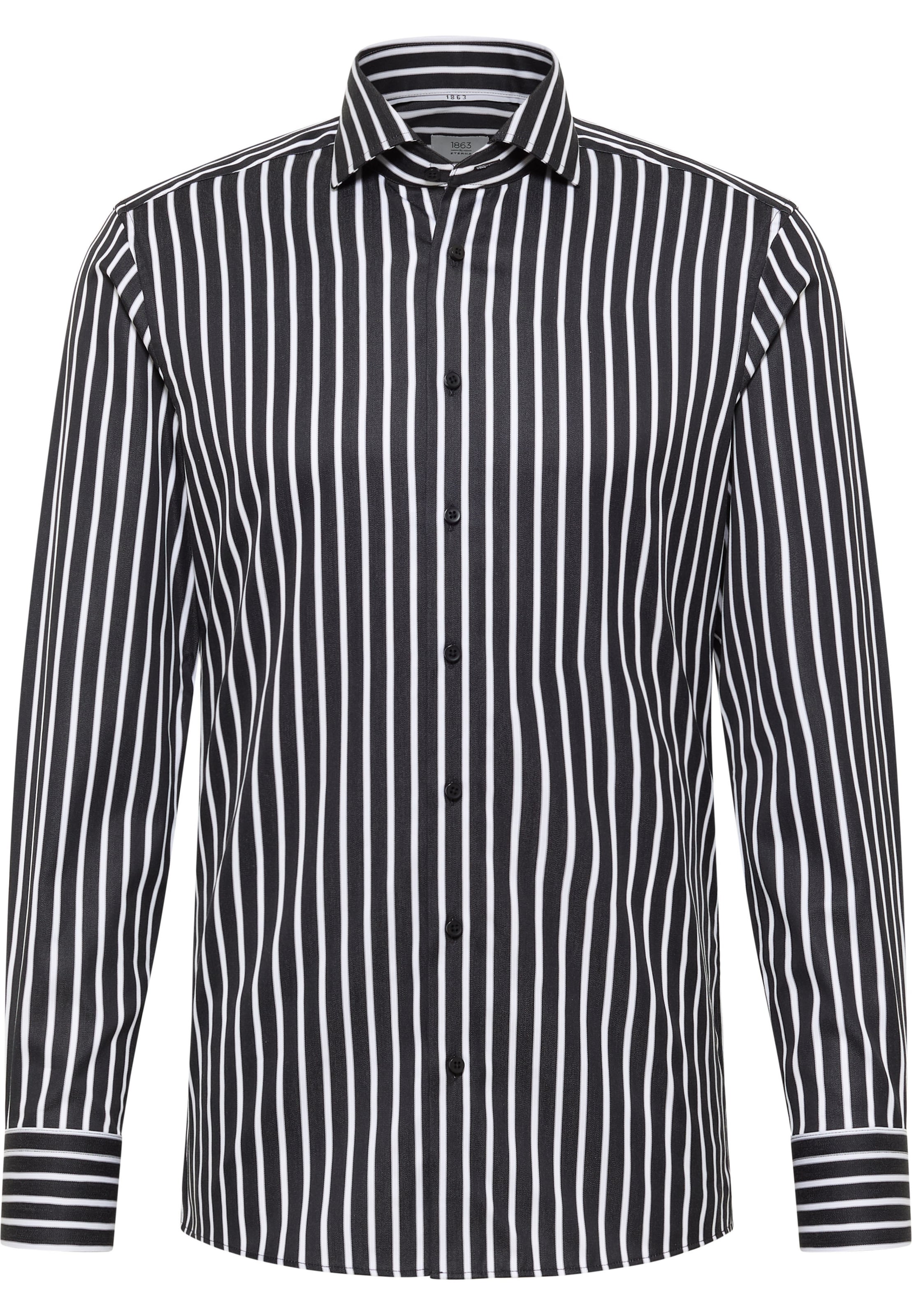 ETERNA Slim fit Business shirt in Black: front