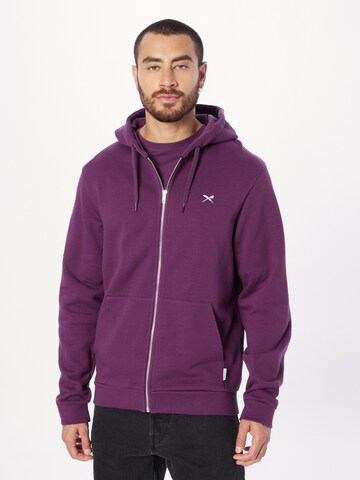 Iriedaily Sweatjacke 'Mini Flag 2' in Lila: Vorderseite