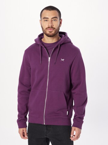 Iriedaily Sweat jacket 'Mini Flag 2' in Purple: front