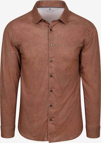 DESOTO Slim fit Button Up Shirt in Brown: front