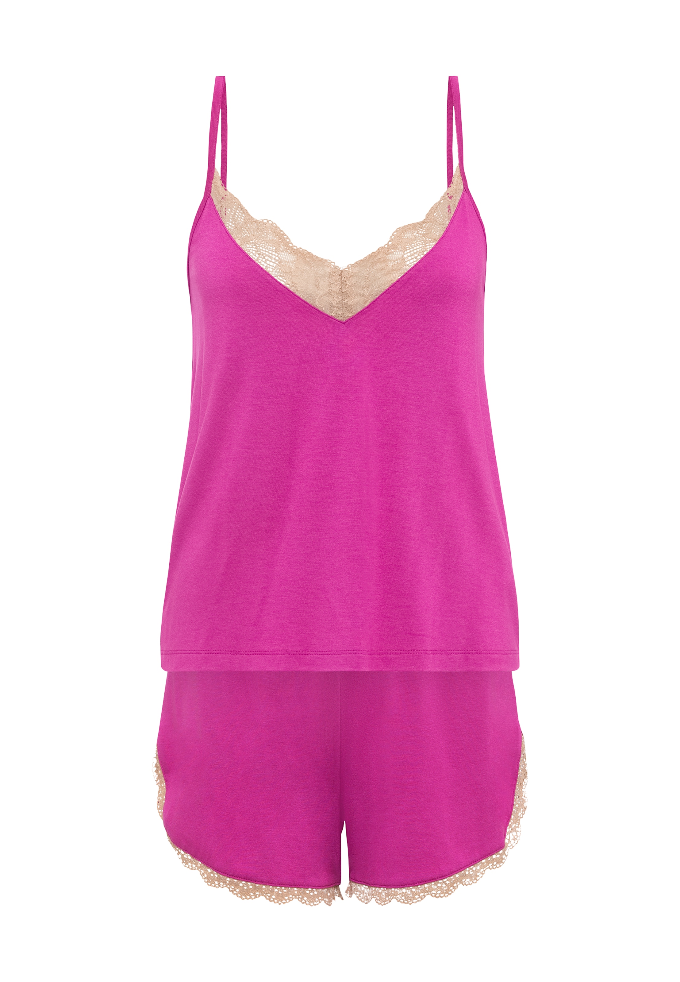 LASCANA Regular Short Pajama Set in Pink: front