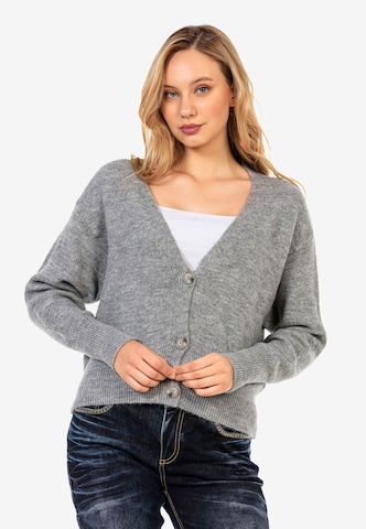 CIPO & BAXX Knit Cardigan in Grey: front