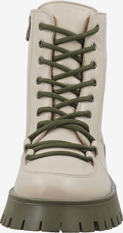 ILC Lace-Up Ankle Boots in Beige