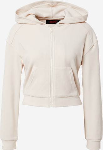 Misspap Zip-Up Hoodie in Beige: front