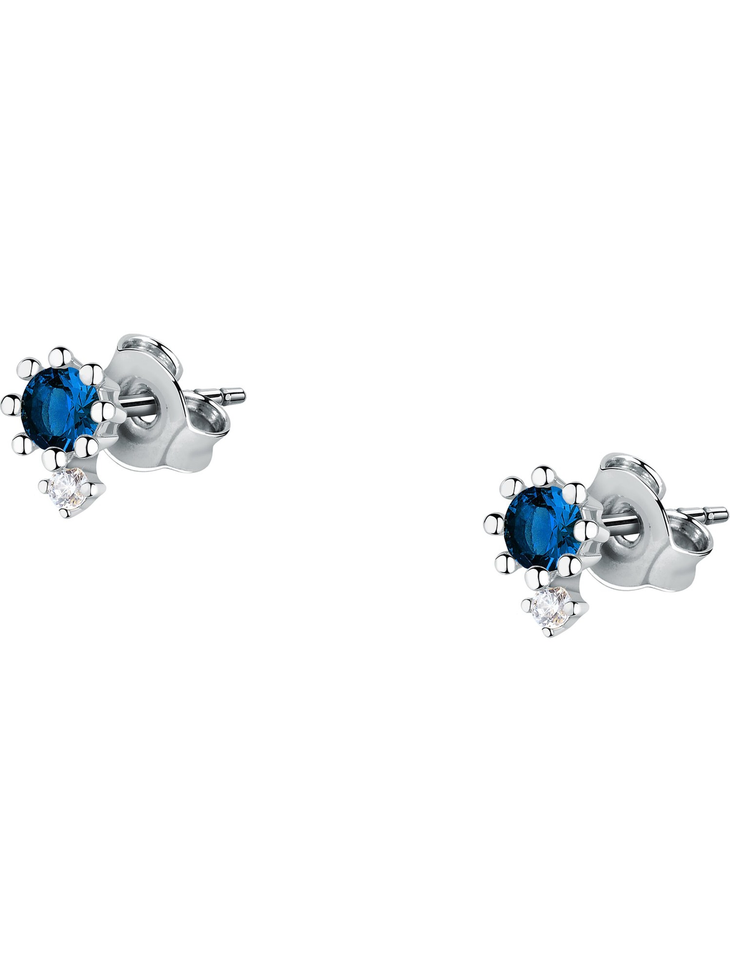 Live Diamond Earrings in Blue: front