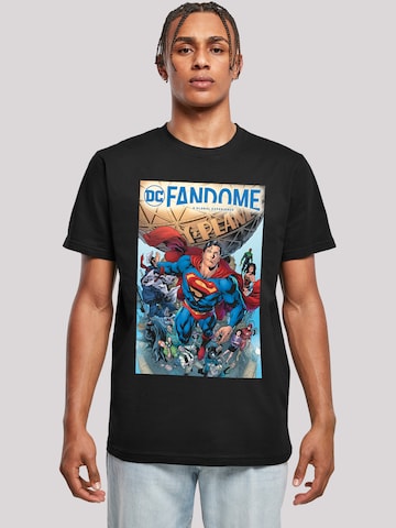 T-Shirt 'DC Comics Fandome Superman Superheld Collage' F4NT4STIC en noir : devant