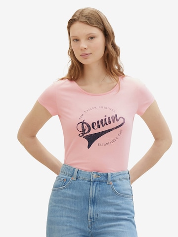 Tricou de la TOM TAILOR DENIM pe roz: față