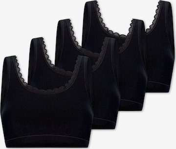 uncover by SCHIESSER Bustier BH ' Cotton Lace ' in Zwart: voorkant